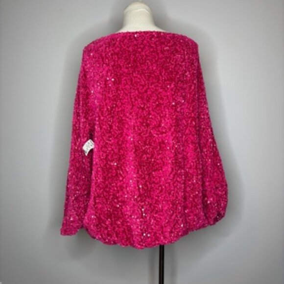 Akira - Pink Sequin Off The Shoulder Mini Dress - Picture 3 of 4